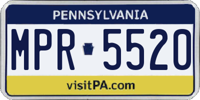 PA license plate MPR5520