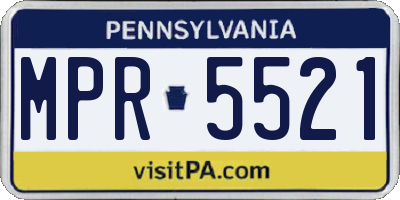 PA license plate MPR5521
