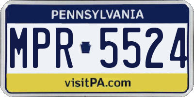 PA license plate MPR5524