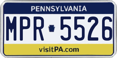 PA license plate MPR5526