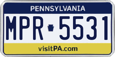 PA license plate MPR5531