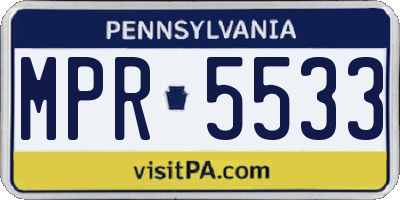 PA license plate MPR5533