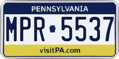 PA license plate MPR5537