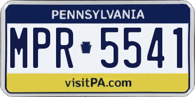PA license plate MPR5541