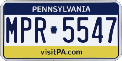 PA license plate MPR5547