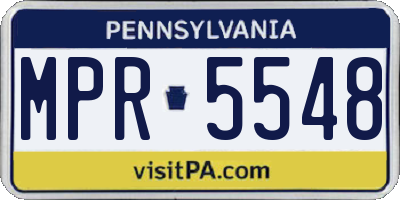 PA license plate MPR5548