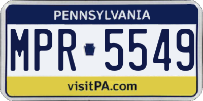 PA license plate MPR5549