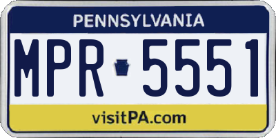 PA license plate MPR5551