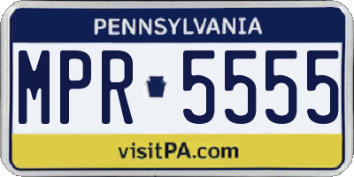 PA license plate MPR5555