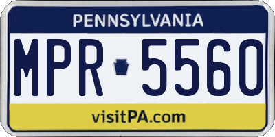 PA license plate MPR5560