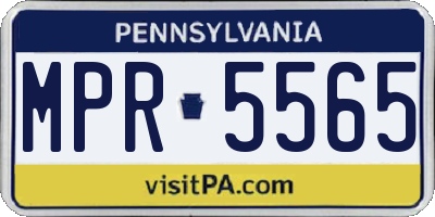 PA license plate MPR5565
