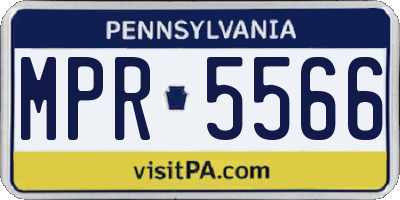 PA license plate MPR5566