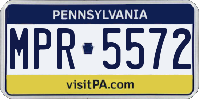PA license plate MPR5572