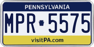 PA license plate MPR5575