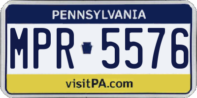 PA license plate MPR5576