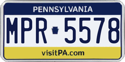 PA license plate MPR5578