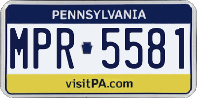 PA license plate MPR5581