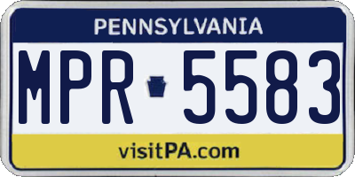PA license plate MPR5583