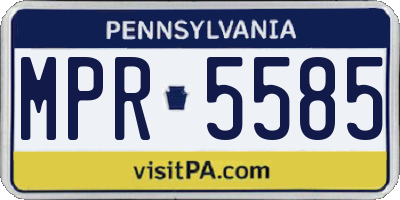 PA license plate MPR5585