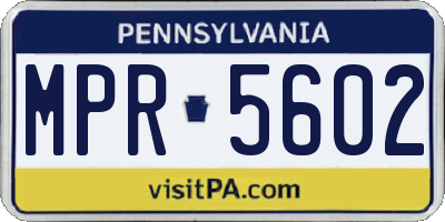 PA license plate MPR5602