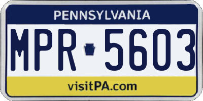 PA license plate MPR5603