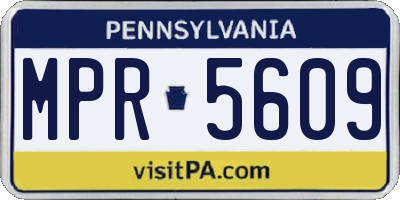 PA license plate MPR5609