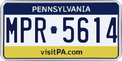 PA license plate MPR5614