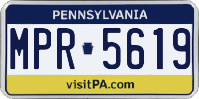 PA license plate MPR5619