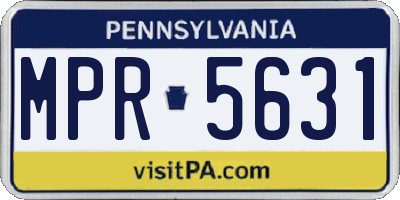 PA license plate MPR5631