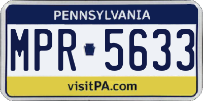 PA license plate MPR5633