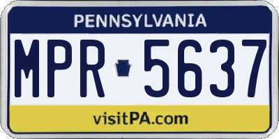 PA license plate MPR5637