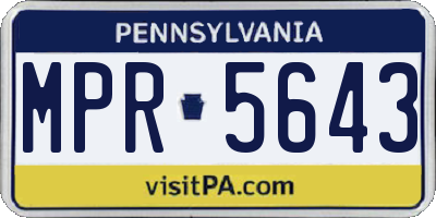 PA license plate MPR5643