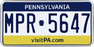 PA license plate MPR5647