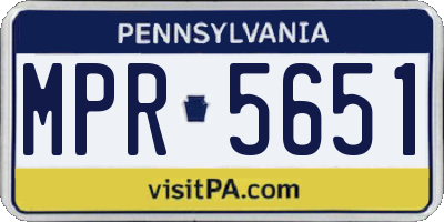 PA license plate MPR5651