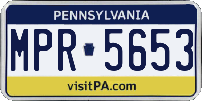 PA license plate MPR5653