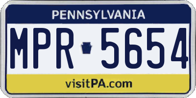 PA license plate MPR5654