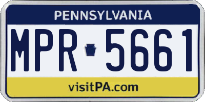PA license plate MPR5661