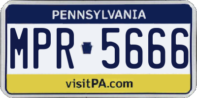 PA license plate MPR5666