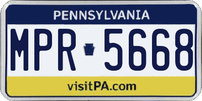 PA license plate MPR5668