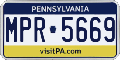 PA license plate MPR5669