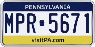 PA license plate MPR5671
