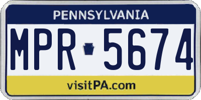 PA license plate MPR5674