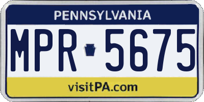 PA license plate MPR5675