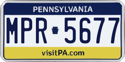 PA license plate MPR5677