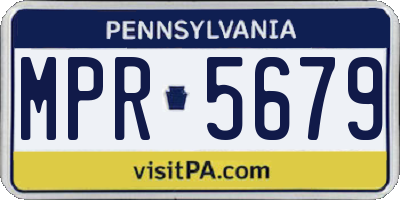 PA license plate MPR5679
