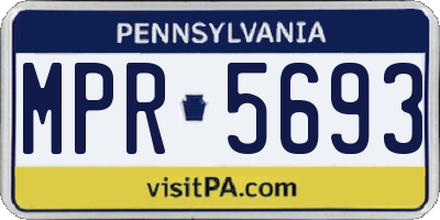 PA license plate MPR5693