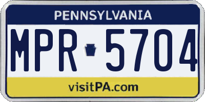 PA license plate MPR5704