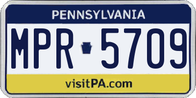 PA license plate MPR5709