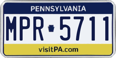 PA license plate MPR5711