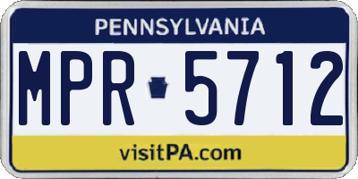 PA license plate MPR5712